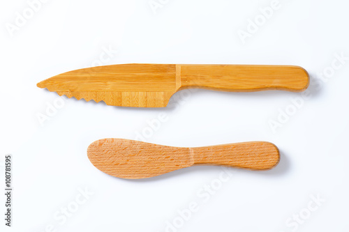 two wooden knives