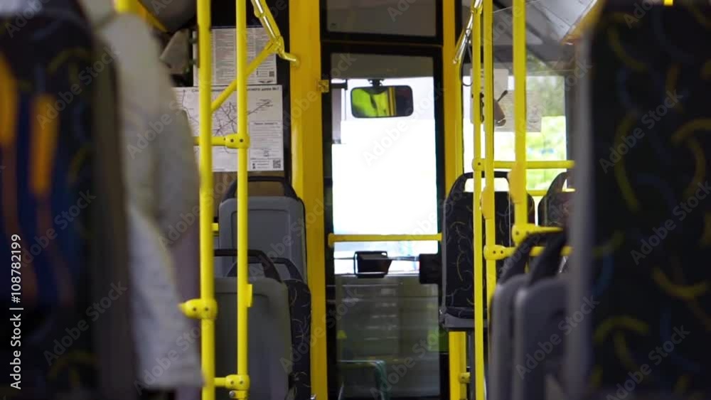 Riding in the almost empty city bus Riding in the almost empty city bus