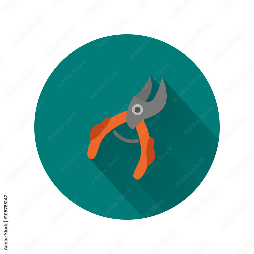 Garden pruner color icon