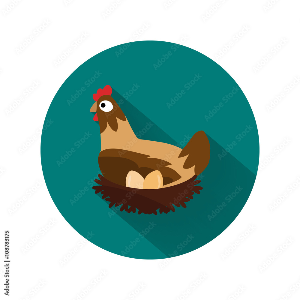 A hen on the nest color icon A hen on the nest color icon