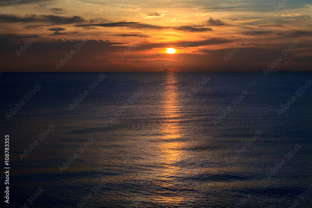 Ocean sunset on the island of Koh Samet, Thailand