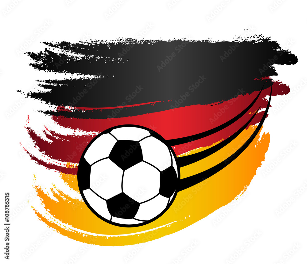 Deutschland Fahne Flagge und fliegender Fußball EM WM Vektor freigestellt  Stock Vector | Adobe Stock