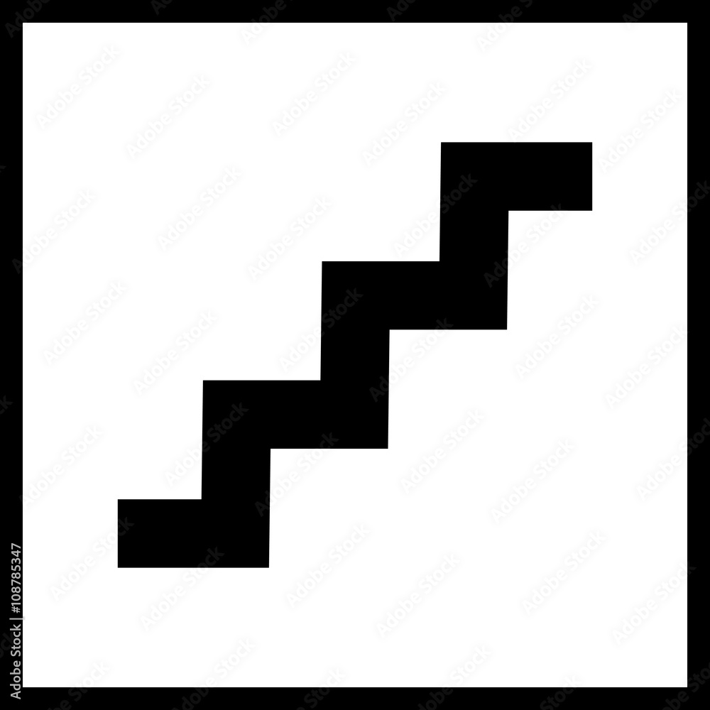 Stairs icon.Vector staircase sign isolated on a white background. Stairs icon.Vector staircase sign isolated on a white background.