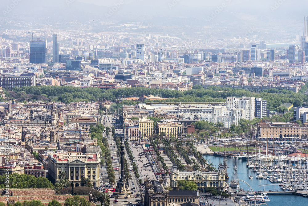 Fototapeta premium Barcelona overview, Catalonia, Spain