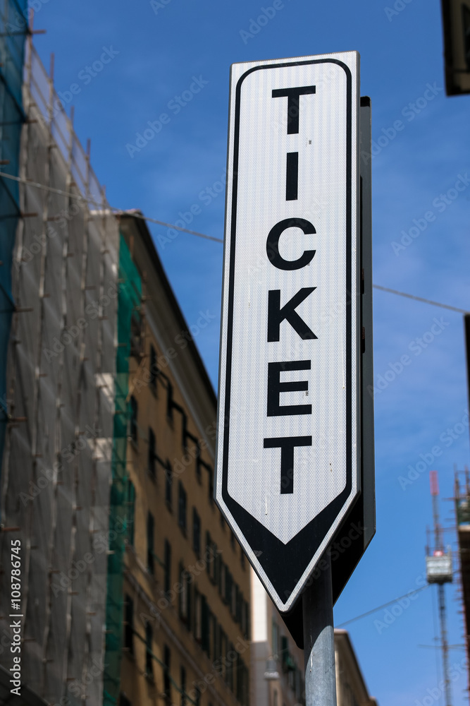Ticket Schild Ticket Schild
