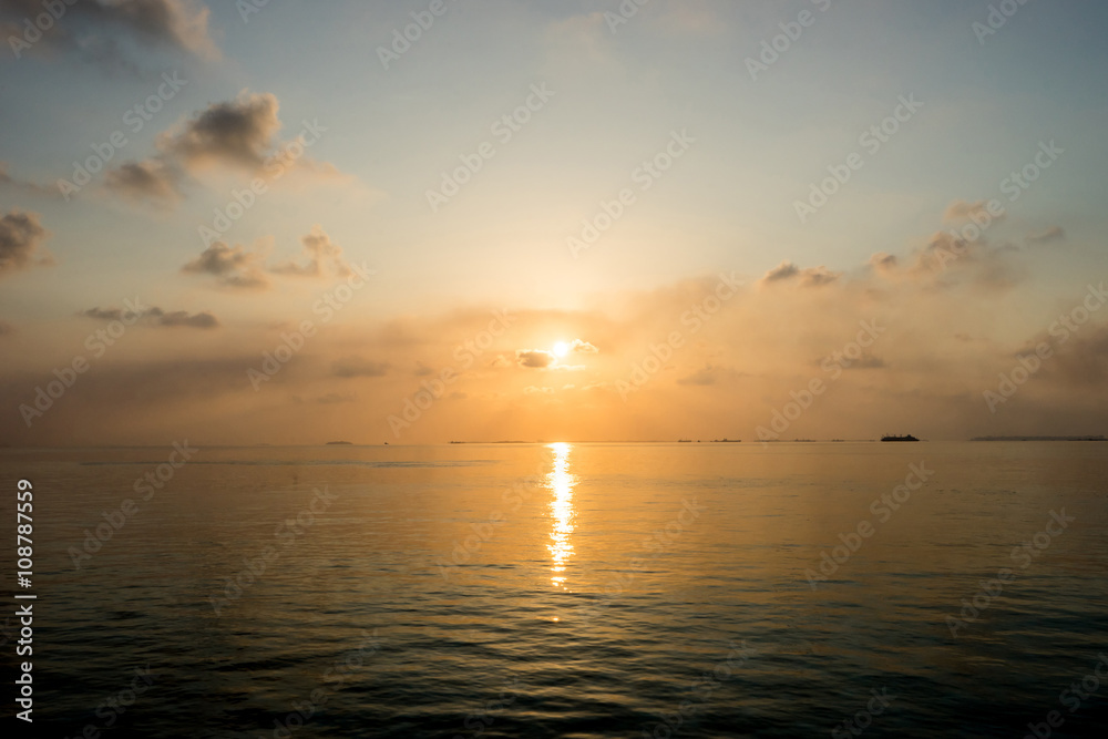 beautiful sunset above the sea