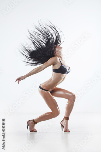 Dancing model with sport body