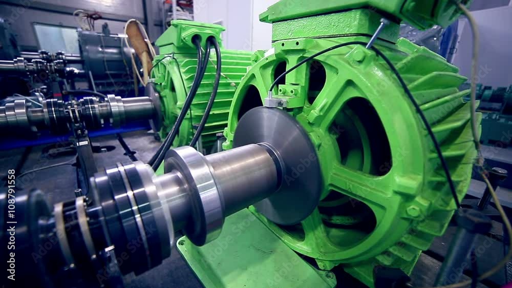 Eelectric motor production and testing on industrial  factory. HD.
