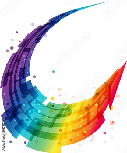Abstract motion background, geometric colorful wave