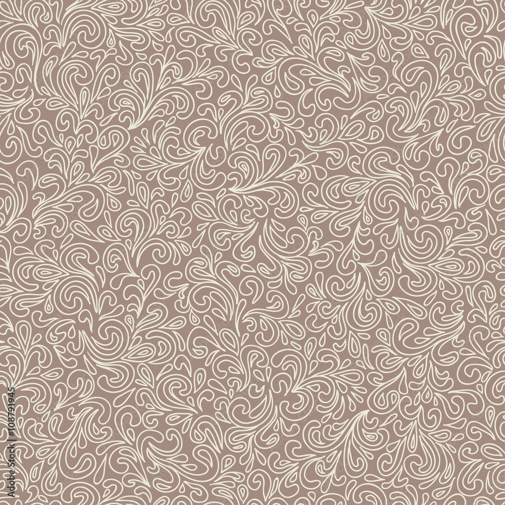 Fototapeta premium Wavy doodle seamless pattern