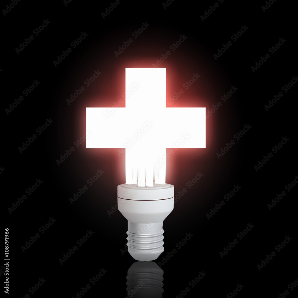Obraz premium Glowing bulb in darkness