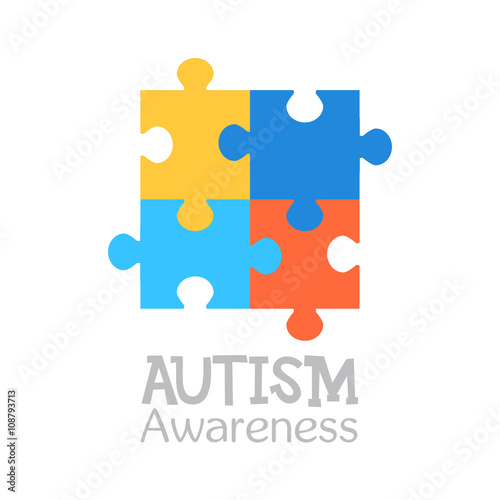 World autism awareness day. Colorful puzzle vector design sign. Symbol of autism. Medical flat illustration. Health care