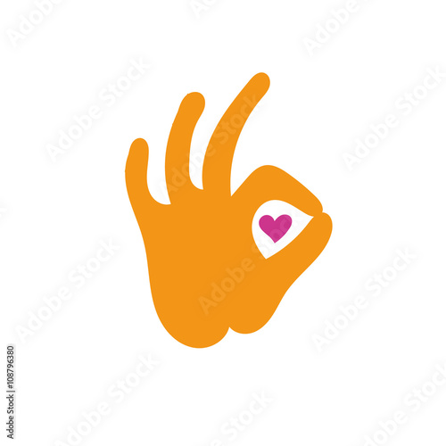 Gesture is all right . icon heart