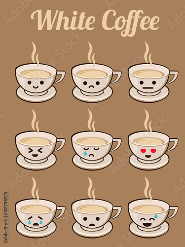 Coffee Pack Vector. Hot Chocolate. Hot Milk. Black Coffee. White Coffee. Espresso. Cappuccino. American Coffee