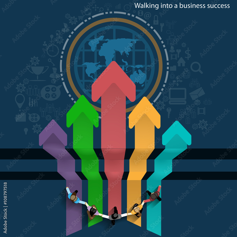 Fototapeta premium Vector Walking into a business success