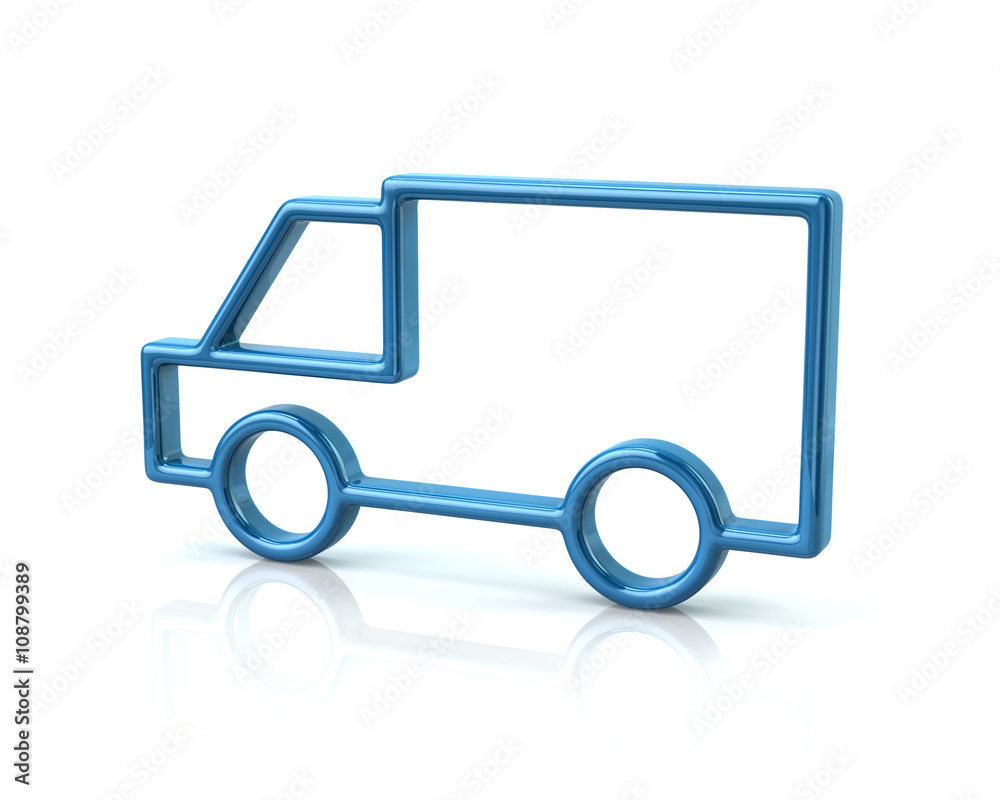 3d illustration of blue truck car icon 3d illustration of blue truck car icon