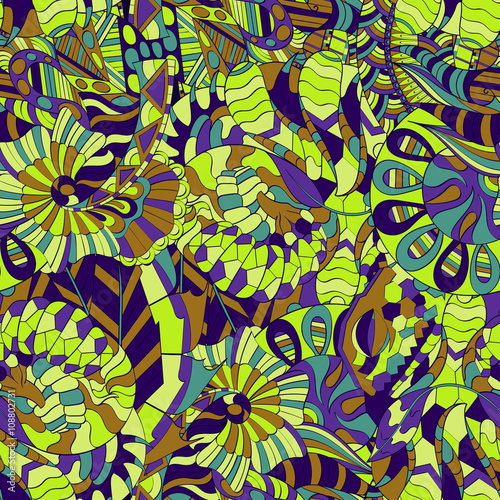 Tracery seamless calming pattern. Mehendi design. Neat even colorful harmonious doodle texture. Algae sea motif. Indifferent discreet. Ambitious bracing usable, curved doodling mehndi. Vector.