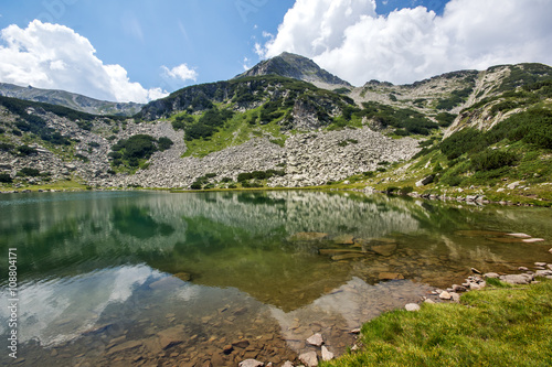 Fototapeta Naklejka Na Ścianę i Meble -  Hvoynati Peak and Muratovo Lake, Pirin Mountain Landscape, Bulgaria
