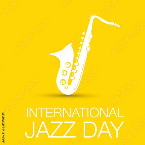 Sticker International jazz day vector