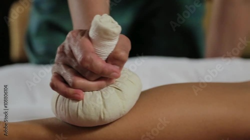 Thai foot massage for girl.