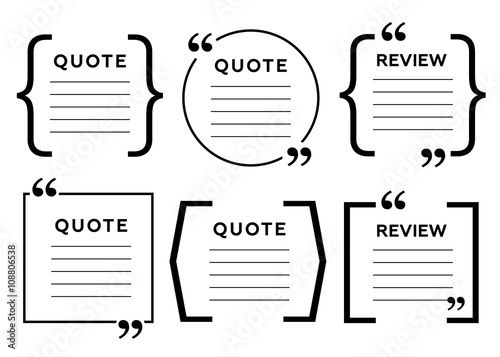 Vector quotes and brackets. Message typography, phrase and quotation