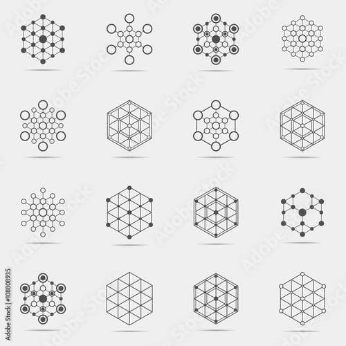 Modern hexagon symbols for future web design. Abstract vector element for design - technology element