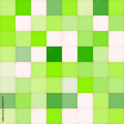Abstract squares geometry seamless background. Colorful and bright palette, repeatedly tiled pattern. Design backdrop texture, decorative color art. Endless lime green wallpaper. Vector.