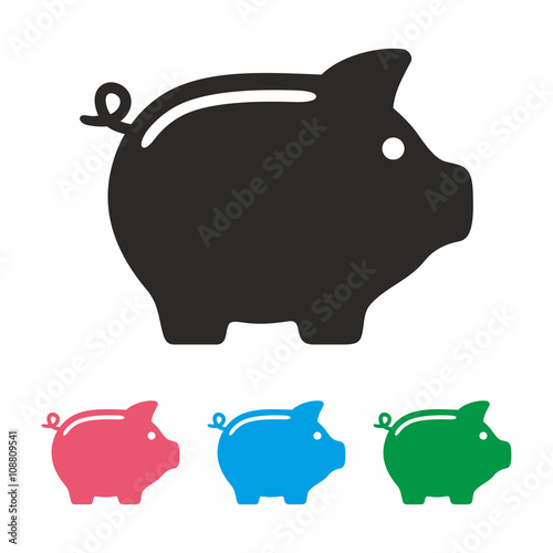 Piggy bank icon set