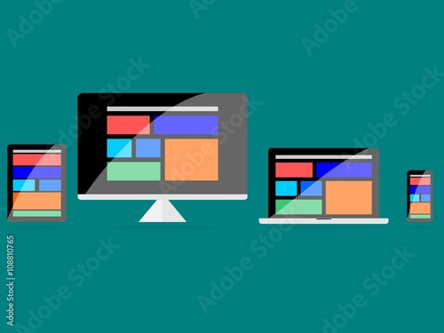 Responsive design sur tablette, ordinateur, portable, smartphone