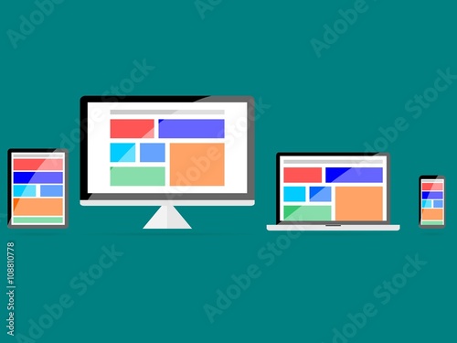 Responsive design sur tablette, ordinateur, portable, smartphone