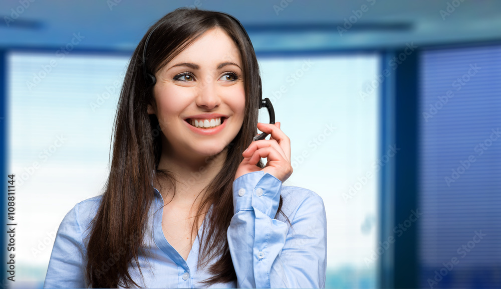 Portrait of a beautiful customer representative at work Portrait of a beautiful customer representative at work