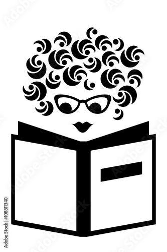abstract girl reading book