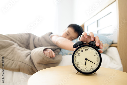 Antique alarm clock in the bedroom