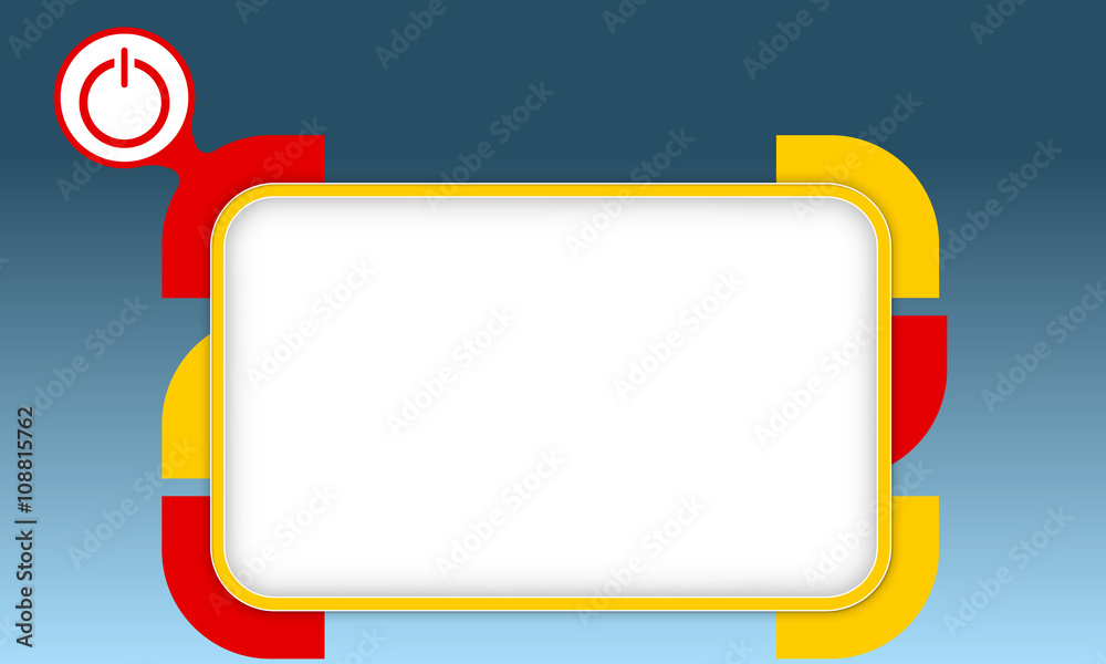 Fototapeta premium Vector box to fill your text and power button