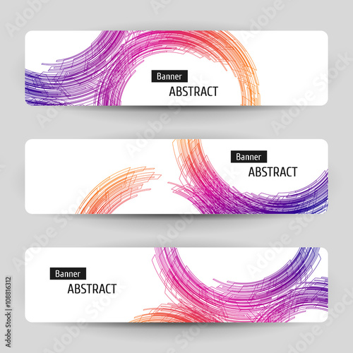 Banner set with abstract linear design.