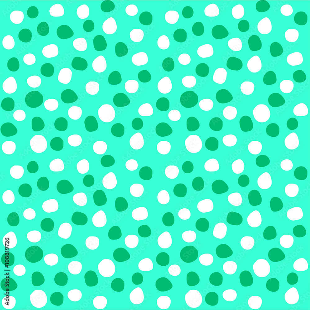 Turquoise pattern with white polka dots