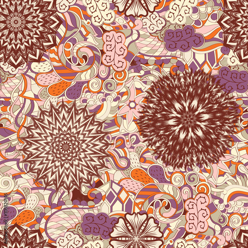 Tracery seamless calming pattern. Mehendi design. Neat even colorful harmonious doodle texture. Algae sea motif. Indifferent discreet. Ambitious bracing usable, curved doodling mehndi. Vector.