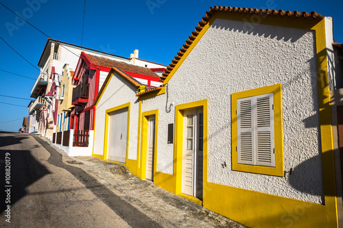 Colorful houses in Costa Nova, Aveiro, Portugal