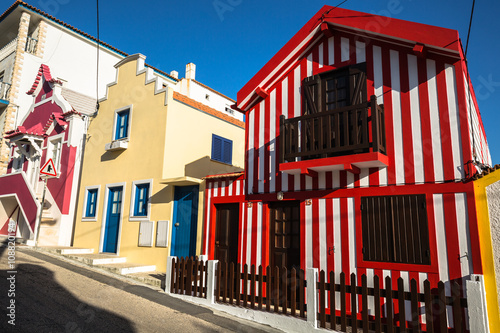 Colorful houses in Costa Nova, Aveiro, Portugal