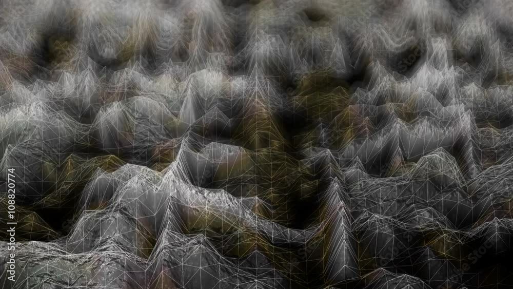 Future Shapes 1012: Futuristic wireframe geometry structure (Loop).
