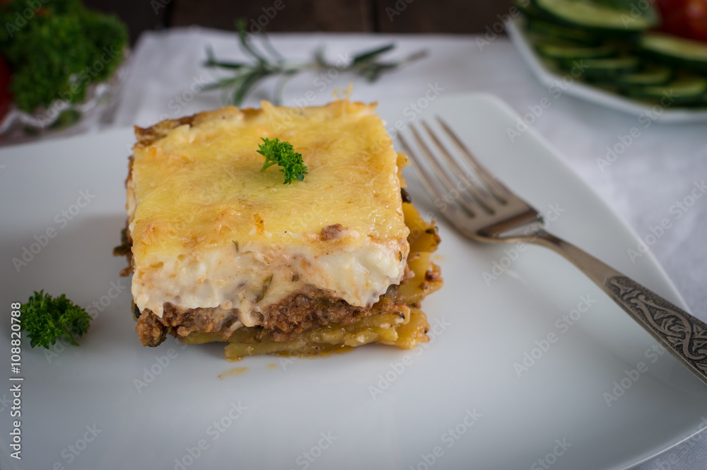 Moussaka- a traditional Greek dish Moussaka- a traditional Greek dish