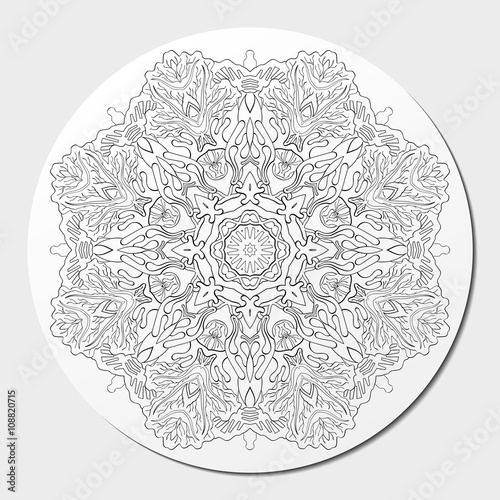 Ray edge mandala tracery wheel mehendi  design. Tracery calming ornament. Neat even binary harmonious doodle texture. Indifferent discreet. Ambitious bracing usable doodling mehndi pattern. Vector.