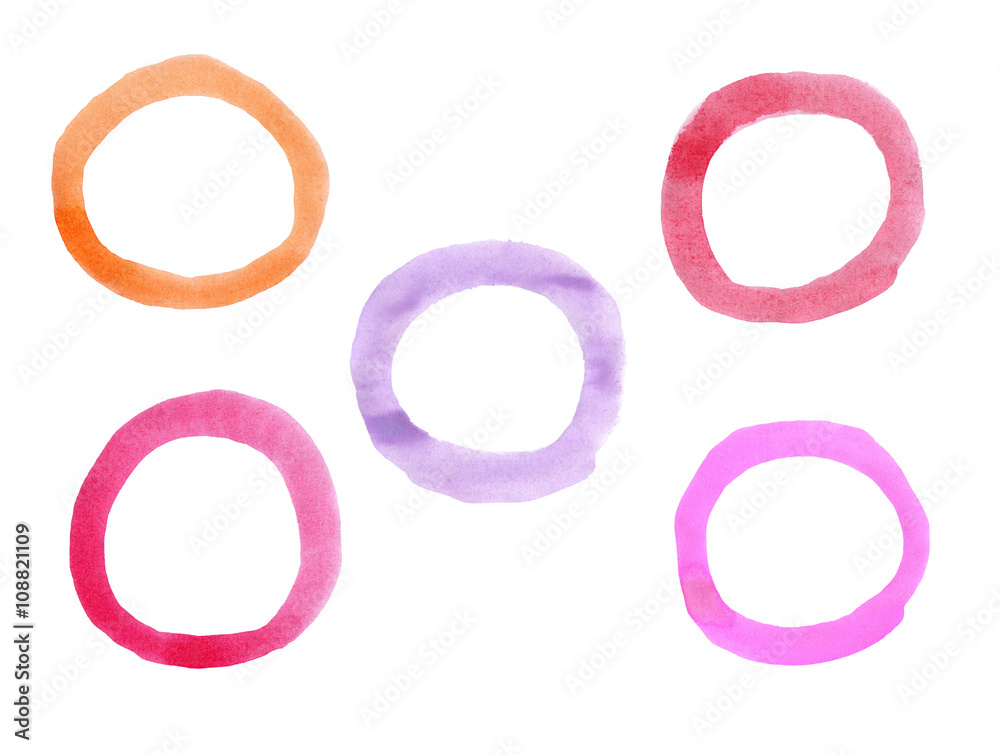 Obraz premium The circles with different colors of watercolor