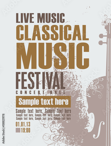 poster for a concert of classical music with violin