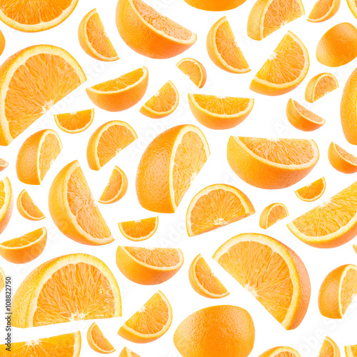 Seamless background with orange slices