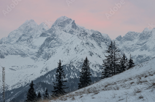 Fototapeta Naklejka Na Ścianę i Meble -  Tatra mountains in the winter evening