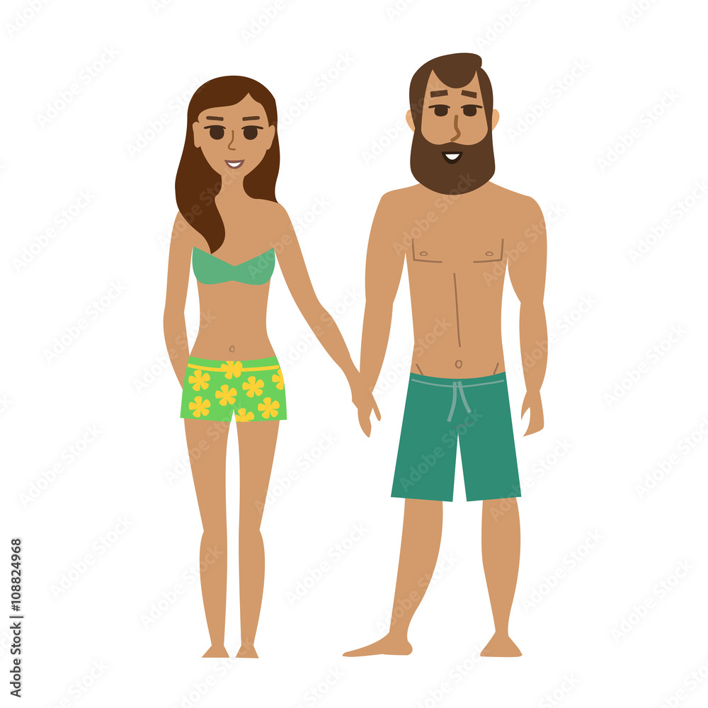 Couple beach man and woman. Young happy lovers couple in the beach. Summer. Sea. Vacation. Couple beach man and woman. Young happy lovers couple in the beach. Summer. Sea. Vacation.