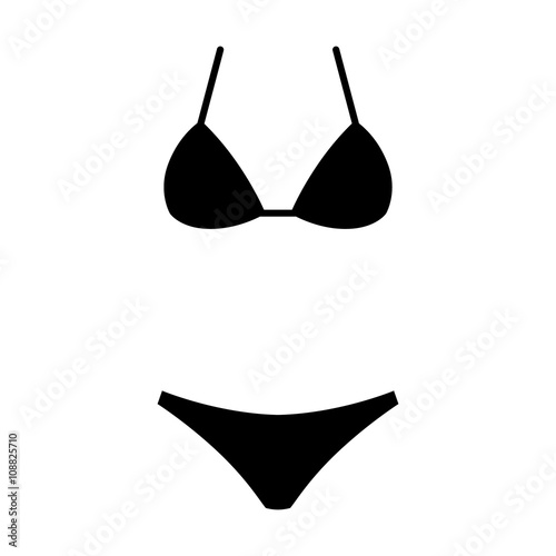 Two piece bikini panties & bikini bra swimsuit flat icon for apps and websites