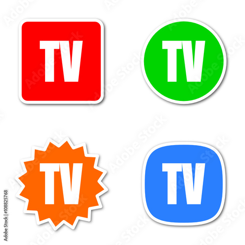 tv colored vector icons set
