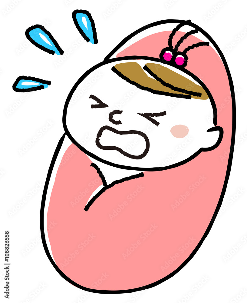 Obraz premium イラスト素材：赤ん坊 赤ちゃん